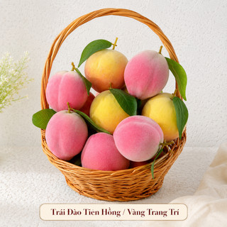 Trái Đào Tiên Giả Cao Cấp Trang Trí | Trái Cây Giả Nhựa Foam Giống Thật Decor Quán Cà Phê Khách Sạn