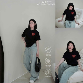 Áo Thun Nữ CHEPOL Cao Cấp, Áo Phông Local Brand Basic Form Oversized Cổ Tròn, Tay Ngắn có bigsize đến 120kg - CP_x8183