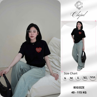 Áo Thun Nữ CHEPOL Cao Cấp, Áo Phông Local Brand Basic Form Oversized Cổ Tròn, Tay Ngắn có bigsize đến 120kg - CP_x8183