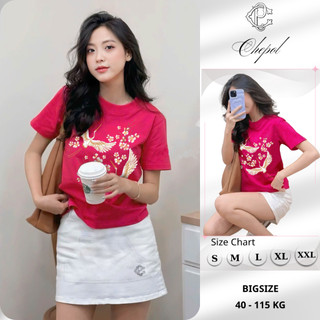 Bộ Áo Phông Nữ CHEPOL Cao Cấp, Form Rộng, Cổ Tròn, Phối Chân Váy Ngắn, Chất Cotton (Áo Thun Hồng Sen +CV Ngắn ) CP_11111
