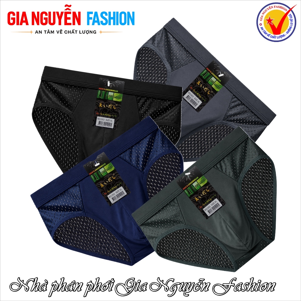Set 4 Quần lót nam Thun lạnh Thông hơi, Kháng khuẩn - Hàng cao cấp VNNK