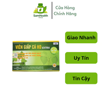 Viên Uống GIẤP CÁ HD EXTRA Hỗ Trợ Giảm Trĩ, Táo Bón, Tiêu Hoá - Hộp 30 Viên