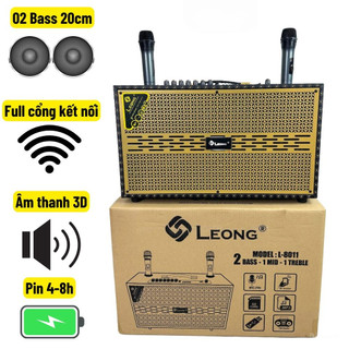 NEW 2025 | Loa Xách Tay 3 Đường Tiếng LEONG L8011 2 Bass 1 Treble, Công Suất Lớn Kèm 2 Mic Kết Nối Đa Dạng.