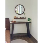 Bàn Decor Chân Chữ A 2 Tầng Gỗ Thông Nhập Khẩu Tự Nhiên Bắc Âu – Kệ Trang Trí, Nội Thất Decor Nhà Ở, Spa, Homestay — ảnh 1