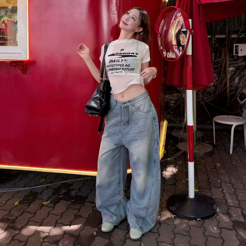 Quần Jeans Basic Ống Cong Form Rộng Thụng Wash Nhiều Màu Tôn Dáng – Baggy Unisex | SSSTore.Aesthetic | BigBuy360 - bigbuy360.vn