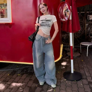 Quần Jeans Basic Ống Cong Form Rộng Thụng Wash Nhiều Màu Tôn Dáng – Baggy Unisex | SSSTore.Aesthetic