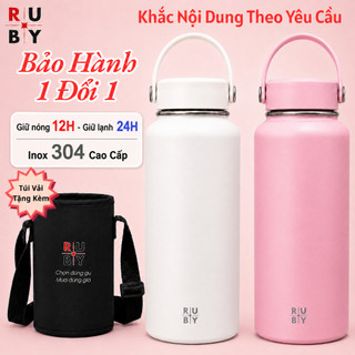 Bình Giữ Nhiệt 1000ml RuBy Cao Cấp, Inox 304, Giữ Nóng 12H, Lạnh 24H, Phù Hợp Với Mọi Người