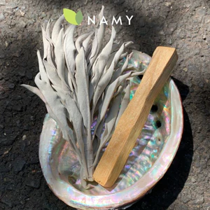 COMBO dùng thử Lá xô thơm trắng và Gỗ Trắc Xanh (White Sage and Palo Santo) - thảo mộc xông tư nhiên