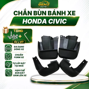 Chắn bùn Honda Civic 2006 - 2012,nhựa đen cao cấp, hạn chế bùn đất bắn lên xe [TẶNG KÈM ỐC VÍT]