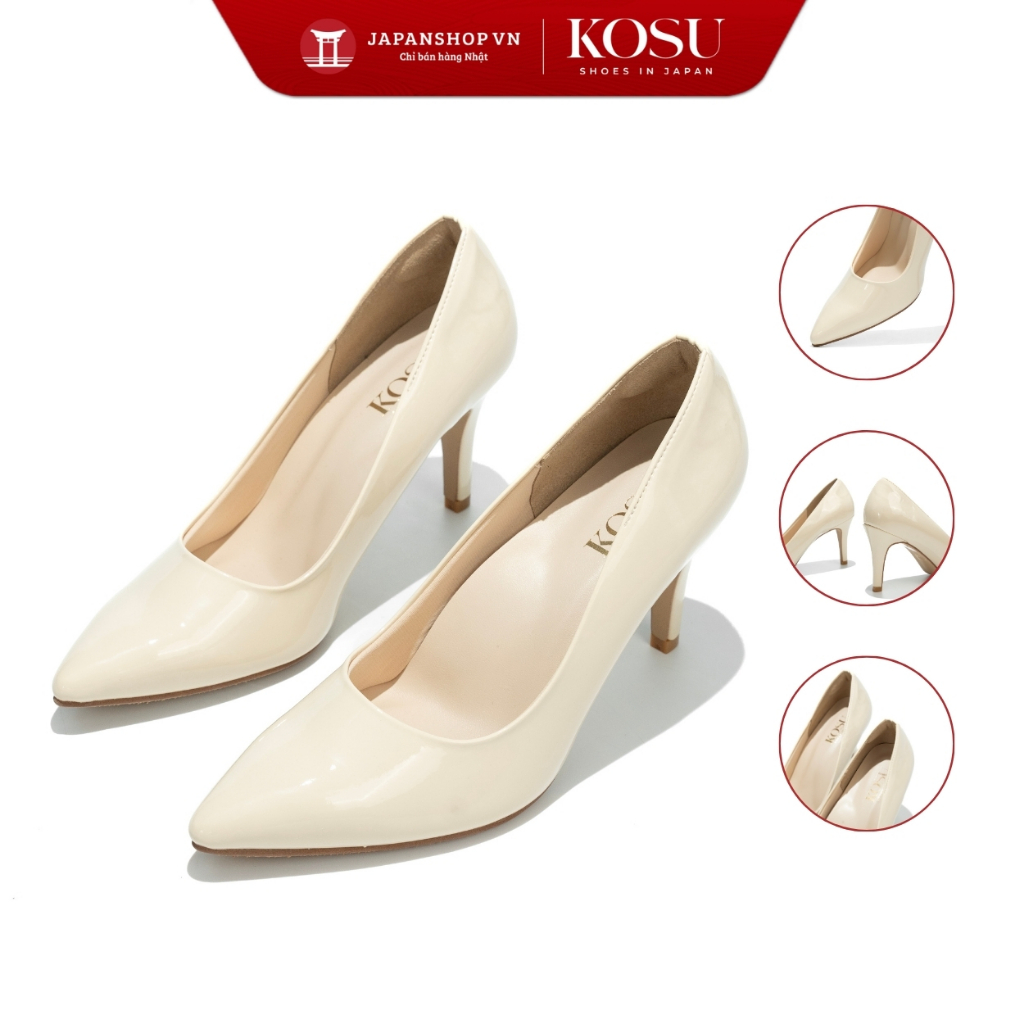 Giày cao gót mũi nhọn Reika Kosu K-2606S 8.5 cm, giày da cao gót thanh lịch, tôn dáng chính hãng Nhật Bản