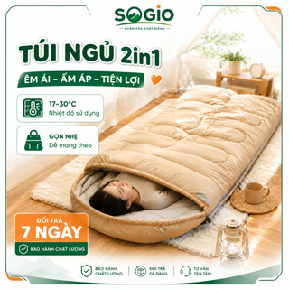 Túi Ngủ Văn Phòng 2in1 Siêu Nhẹ, Gấp Gọn, Giữ Ấm, Chống Thấm, Dùng Cho Du Lịch Cắm Trại Dã Ngoại