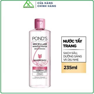 Nước Tẩy Trang Pond's Micellar Miracle Water Brightening 235ml - Làm Sạch Sâu, Dưỡng Sáng Da, Dịu Nhẹ