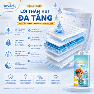 Combo 2 Bịch Bỉm Quần PrimeBaby Bản Nâng Cấp đủ size M100/ L92/ XL84/ XXL80/ 3XL76 Miếng