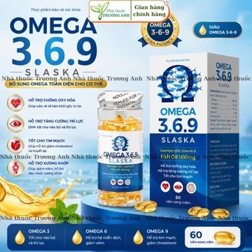 Omega 3. Hỗ trợ giảm mỡ máu, hỗ trợ tim mạch và các bệnh về mắt, thần kinh. Lọ 60 viên