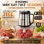 Máy xay thịt Qcooko, Máy xay thực phẩm đa năng, bóc hành tỏi, công suất 300W, cối thủy tinh dày dặn