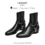 Giày da bò Zip Boots LEMANS ZB01.1, Mũi nhọn, Đế tăng cao 5cm, BH 12 tháng