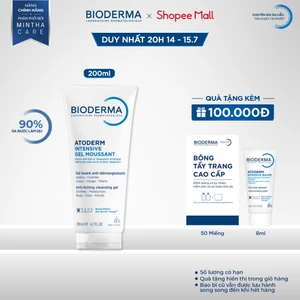 Gel làm sạch dịu nhẹ cho da rất khô , nhạy cảm dễ bị kích ứng Bioderma Atoderm Intensive Gel Moussant - 200ml