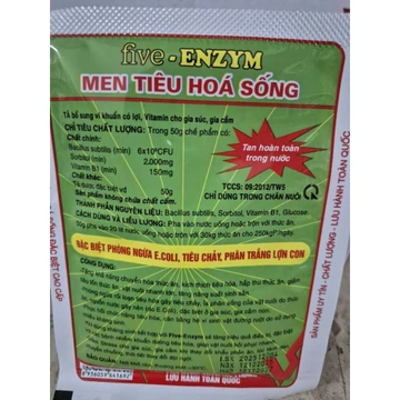Five-Enzym, một loại men tiêu hóa sống dành cho gia súc và gia cầm