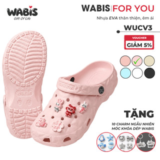 [Tặng Charm + Móc Khóa Chính Hãng] Dép Sục WABIS Kim Cương Đế 3cm Không Thấm Nước, Nhẹ, Êm Chân, Chống Trượt [WUC-V3]