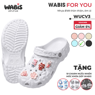 [Tặng Charm + Móc Khóa Chính Hãng] Dép Sục WABIS Kim Cương Đế 3cm Không Thấm Nước, Nhẹ, Êm Chân, Chống Trượt [WUC-V3]