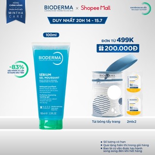 Gel rửa mặt tạo bọt, không chứa xà phòng Bioderma Sebium Gel Moussant - 100ml