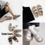 Dép trấu đệm cao su êm chân quai ngang đôi 2 khóa chất da Microfiber và da lộn đế công thái học chống trơn trượt