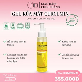 1 Chai Gel rửa mặt Curcumin| Fificosmetic|180g