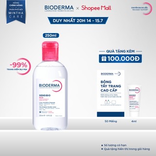 Dung dịch làm sạch và tẩy trang công nghệ Micellar Bioderma Sensibio H2O - 250ml