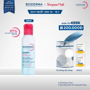 Tẩy trang mắt môi Micellar 2 lớp thế hệ mới: Sạch thoáng & Mềm ẩm Bioderma Sensibio H2O Eye - 125ml