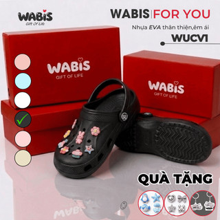 [Tặng Charm + Móc Khóa Chính Hãng] Dép Sục WABIS Unisex Classic V2 Đế Cao 3cm EVA Nguyên Sinh Chống WUC-V2 [LÙI 1 SIZE]