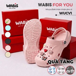 [Tặng Charm + Móc Khóa Chính Hãng] Dép Sục WABIS Unisex Classic V2 Đế Cao 3cm EVA Nguyên Sinh Chống WUC-V2 [LÙI 1 SIZE]