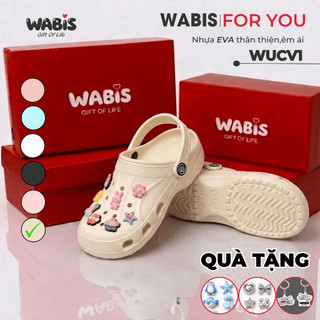 [Tặng Charm + Móc Khóa Chính Hãng] Dép Sục WABIS Unisex Classic V2 Đế Cao 3cm EVA Nguyên Sinh Chống WUC-V2 [LÙI 1 SIZE]