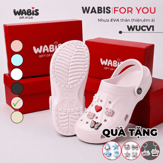 [Tặng Charm + Móc Khóa Chính Hãng] Dép Sục WABIS Unisex Classic V2 Đế Cao 3cm EVA Nguyên Sinh Chống WUC-V2 [LÙI 1 SIZE]