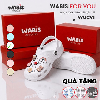 [Tặng Charm + Móc Khóa Chính Hãng] Dép Sục WABIS Unisex Classic V2 Đế Cao 3cm EVA Nguyên Sinh Chống WUC-V2 [LÙI 1 SIZE]