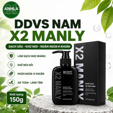 Dung Dịch Vệ Sinh Nam X2 Manly - Gel Vệ Sinh Nam X2 Manly 150ml - Làm Sạch Khử Mùi Vùng Kín Nam