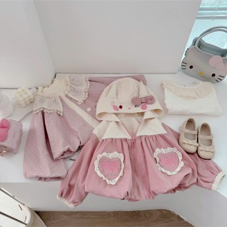 Quần áo bé gái, Áo khoác kaki thêu hoạ tiết và kaki chấm bi bé gái 9-26kg AK520B/AK587 Tiểu Yến KID
