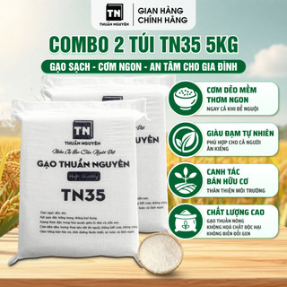 10kg Gạo Thuần Nguyên TN35, mua 1 tặng 1kg Gạo Zen, cơm dẻo thơm, ít đường nhiều xơ, tốt cho tim mạch, xuất xứ Việt Nam