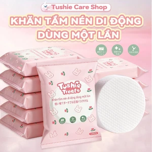 Khăn Tắm Nén Du Lịch Tushie Treats 70x140cm – Khăn Cotton Dày Dặn, Thấm Hút Tốt, Tiện Lợi Mang Theo