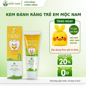 Kem đánh răng trẻ em thảo dược Mộc Nam - Không chứa Fluoride, ngừa sâu răng, an toàn khi nuốt