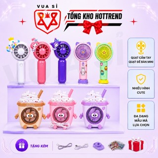 Quạt Cầm Tay, Để Bàn Mini VUASI Kèm Sạc USB- Quạt Tích Điện Mini Có Thể Điều Chỉnh Tốc Độ Gió