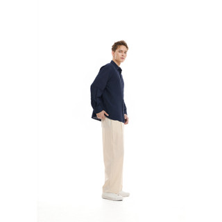 Áo Sơ Mi Nam Linen Đũi Dài Tay Form Relaxed Fit Suông Mát, Nhẹ, Mùa Hè