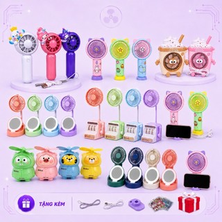 Quạt Cầm Tay, Để Bàn Mini VUASI Kèm Sạc USB- Quạt Tích Điện Mini Có Thể Điều Chỉnh Tốc Độ Gió