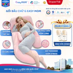 [DEAL AIH] Gối bầu chữ G Easy MOM vải nhung tuyết hạt nổi matxa cao cấp giảm đau lưng, nâng đỡ bụng bầu kèm gối phụ — ảnh 1
