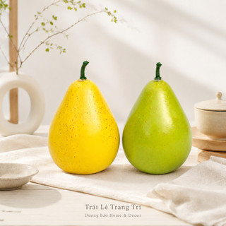 Trái Lê Giả (Xanh, Vàng) Cao Cấp Trang Trí | Trái Cây Giả Nhựa Foam Giống Thật Decor Quán Cà Phê Khách Sạn
