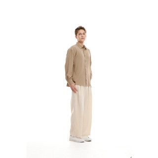 Áo Sơ Mi Nam Linen Đũi Dài Tay Form Relaxed Fit Suông Mát, Nhẹ, Mùa Hè