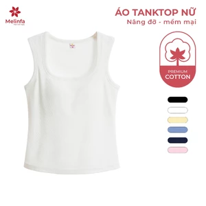 Áo Tanktop nữ MELINFA cổ kim cương có đệm mút 3D cố định nâng đỡ định hình, Áo ba lỗ Bratop cho nữ mã VAA0517