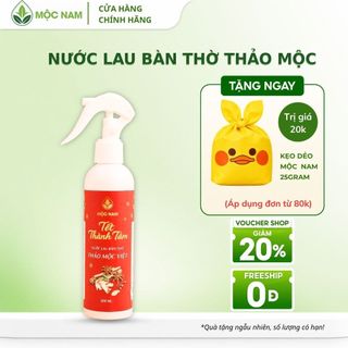 Nước lau bàn thờ thảo mộc Mộc Nam - Nước bao sái bàn thờ tết thành tâm, tẩy uế, an toàn (200ml)