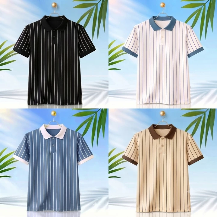 Áo thun polo nam chất vải cá sấu co giản 4 chiều kẻ sọc thời trang Everest Nhiều màu