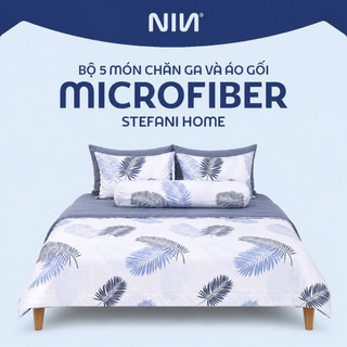 Bộ ga giường áo gối kèm mền Stefani cotton nhung 5 món mềm mại 2026 1m6x2m, 1m8x2m, drap bọc nệm