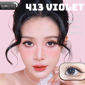Lens mắt FD-413 Violet màu tím xanh mix nâu filter tự nhiên, size nhỏ - brand LUNA EYES